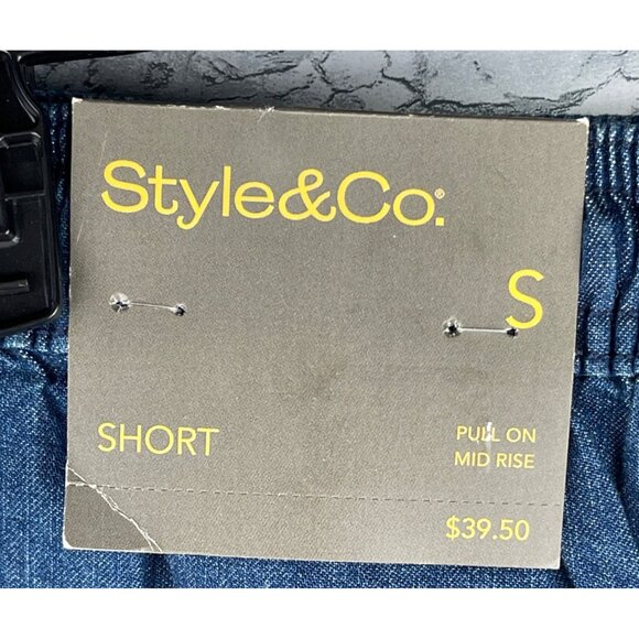 Style & Co. Womens Size Small Shorts Pull-On Mid Rise Dark Chambray - Picture 7 of 10